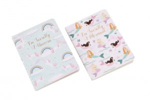Set of 2 Mermaid and Unicorn A6 Notebooks - Cloud Nine