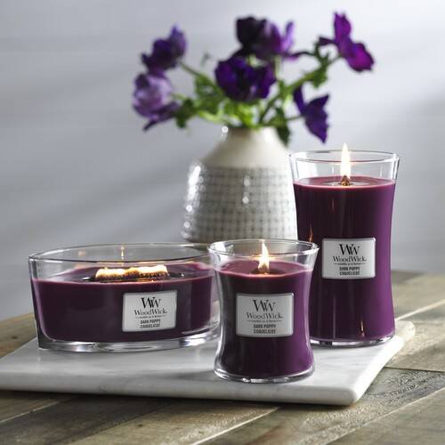 WoodWick HearthWick Dark Poppy Ellipse Candle, 453g
