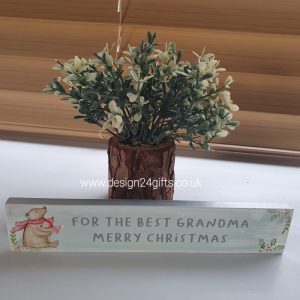 Christmas Bear Standing Block Plaque For The Best Grandma Merry Christmas - Langs