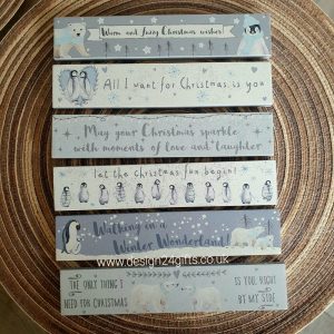Penguins Winter Glitter Standing Block Plaque - Langs