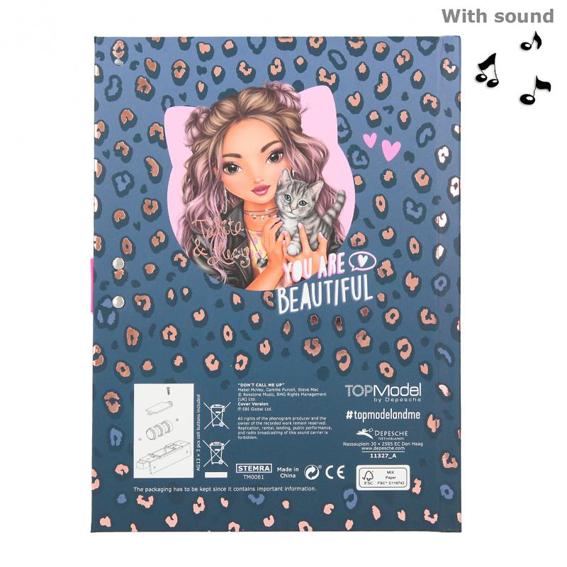 Top Model Musical Lockable Secret Diary With Code - LEO LOVE - 11327 - Depesche