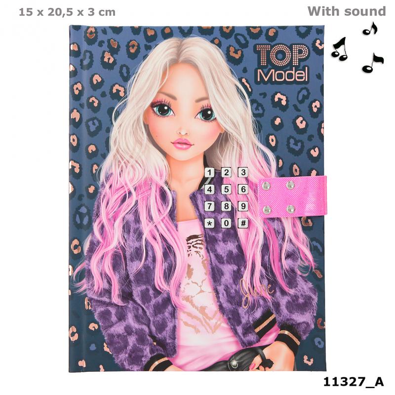 Top Model Musical Lockable Secret Diary With Code - LEO LOVE - 11327 - Depesche