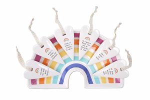 cgb rainbow heart hanger ceramic