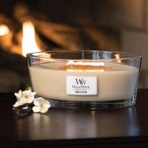 WoodWick HearthWick Vanilla Bean Ellipse Candle, 453g
