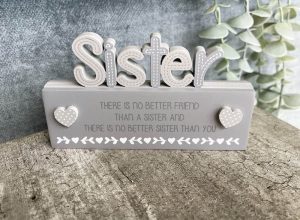 Sister Cut Out Block Decoration