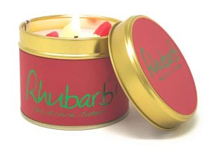 Lily-Flame Rhubarb Scented Candle Tin