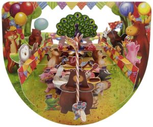 Santoro Animal Carnival Street Parade PopnRock 3D Pop-Up Card - Greetings and Birthday Card