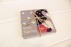 'Better Together' Gonk Gnome Wooden Coaster Set of 2 - Langs