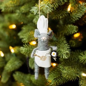 Felt Chef Mouse Hanging Decoration - Sass and Belle