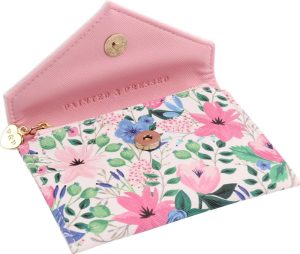 Painted and Pressed Floral White and Pink Purse