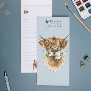 Highland Cow ‘Daisy Coo‘ Magnetic Shopping Pad - Wrendale Designs