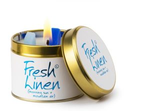 Lily-Flame Fresh Linen Scented Candle Tin