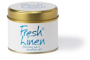 Lily-Flame Fresh Linen Scented Candle Tin