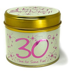 Lily-Flame Happy Birthday 30th Scented Candle Tin