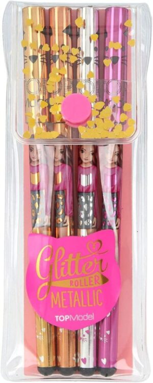 TOP Model Metallic Gel Pens Set of 4 in Gold Silver Bronze Pink 7511_A2 - Depesche