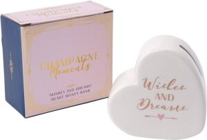 Wishes and Dreams Ceramic Heart Shaped Money Bank - CGB Giftware
