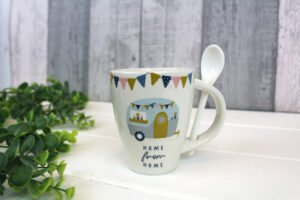 Home from Home Ceramic Caravan Mug with Spoon - Langs