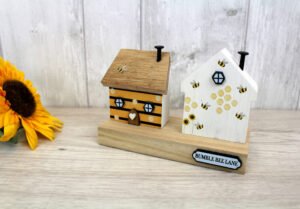 'Bumble Bee Lane' Wooden House Block Ornament - Langs
