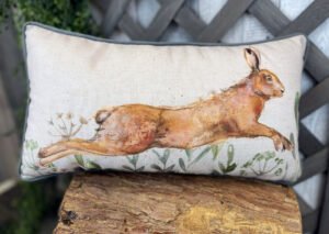 Leaping Hare Cushion - Langs