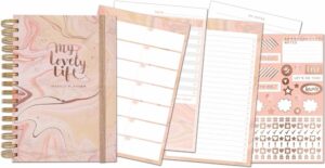 My Lovely Life' Rose Gold Marble Weekly Planner Personal Organiser - Rachel Ellen Designs