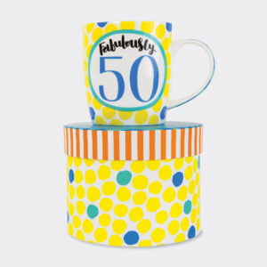 'Fabulously 50' 50th Birthday China Mug - Rachel Ellen Designs