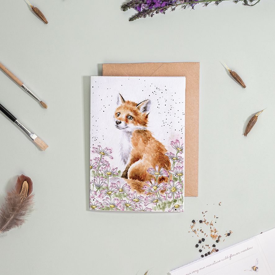 ‘Make My Daisy‘ Fox Seed Card - Wrendale Designs