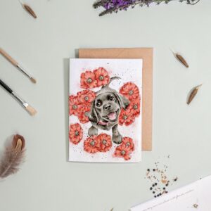 ‘Poppy Love' Labrador Dog Seed Card - Wrendale Designs