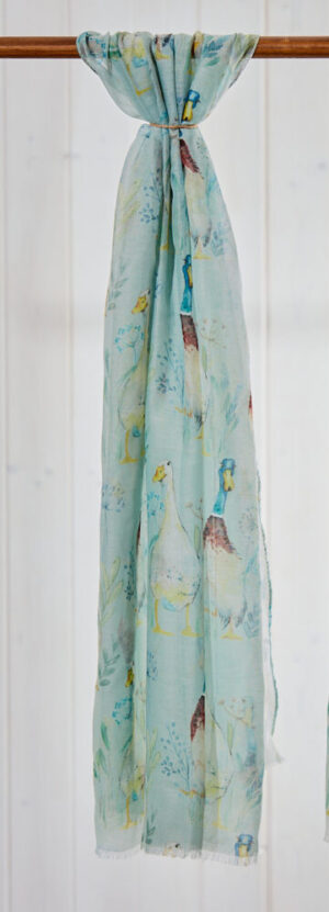 Green Floral Duck Scarf - Langs