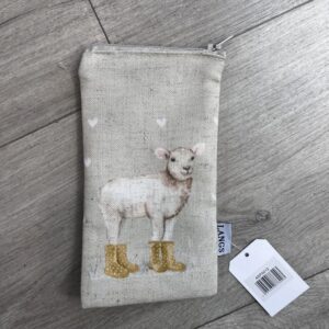 Lamb with Wellies Linen Fabric Glasses Case - Langs