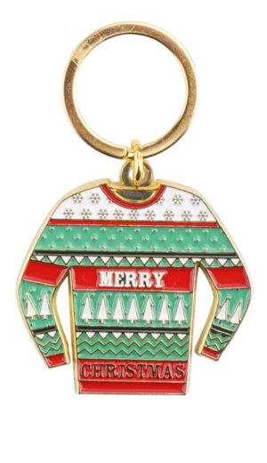 Merry Christmas Jumper Festive Metal Keyring - CGB Giftware