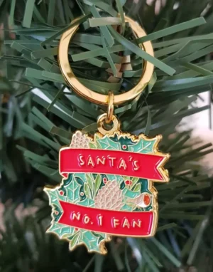 'Santa's No.1 Fan' Christmas Metal Keyring - CGB Giftware