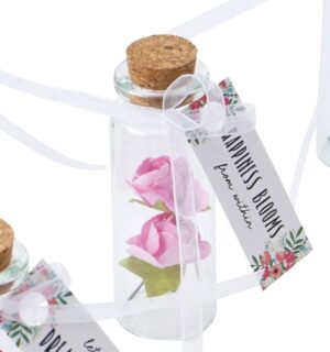 happiness blooms from within Sentiment Flower in a Bottle Charm Keepsake - The Flower Market