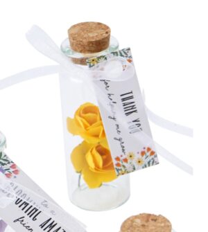 'Thank You For Helping Me Grow' Sentiment Flower in a Bottle Charm Keepsake - The Flower Market