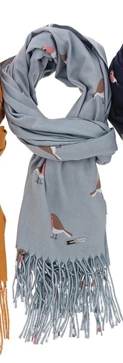 Equilibrium Cosy Robin Grey Blue Scarf