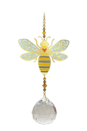 Crystal Wonders Bee Autumn Gold Hanging Swarovski Crystal Suncatcher Rainbow Maker
