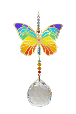 Crystal Wonders Butterfly Rainbow Hanging Swarovski Crystal Suncatcher