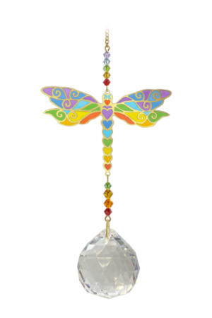 Crystal Wonders Dragonfly Rainbow Hanging Swarovski Crystal Suncatcher