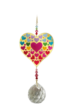 Crystal Wonders Heart of Hearts Romantic Hanging Swarovski Crystal Suncatcher