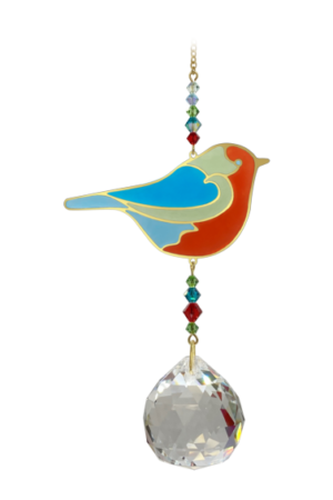 Crystal Wonders Robin Hanging Swarovski Crystal Suncatcher