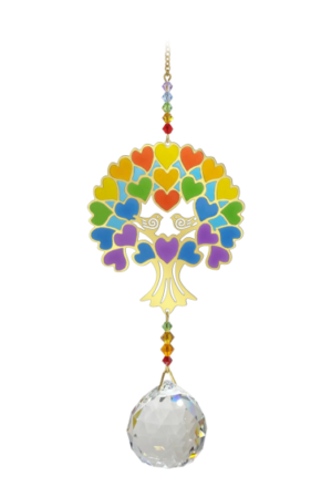 Crystal Wonders Tree of Life Rainbow Hanging Swarovski Crystal Suncatcher