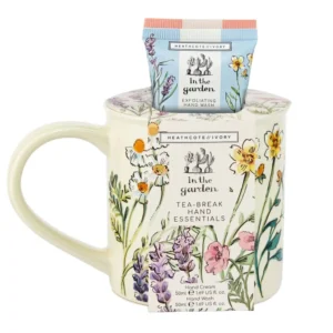 In The Garden Tea Break Hand Essentials Floral Mug and Hand Care Gift Set - Heathcote and Ivory