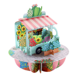 Santoro Flower Stall Pirouettes 3D Pop-Up Card - Greetings and Birthday Card