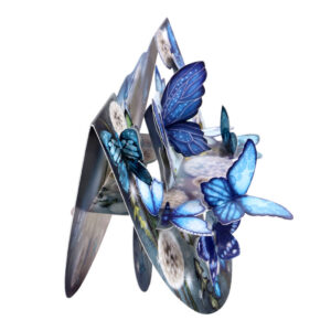 Santoro Blue Butterflies Popnrock 3D Pop-Up Card - Greetings and Birthday Card
