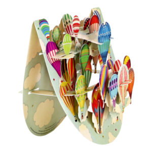 Santoro Hot Air Balloons Popnrock 3D Pop-Up Card - Greetings and Birthday Card