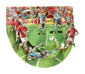 Santoro Football Match Popnrock 3D Pop-Up Card - Greetings and Birthday Card