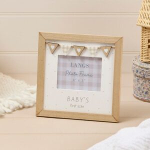 Baby's First Scan Rustic Wooden Frame 4" x 3" - Langs