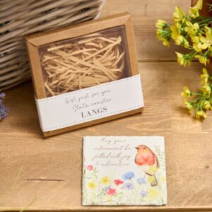 Retirement Robin Boxed Slate Coaster