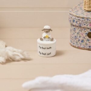 Sheep Resin First Tooth and Curl Box - Langs