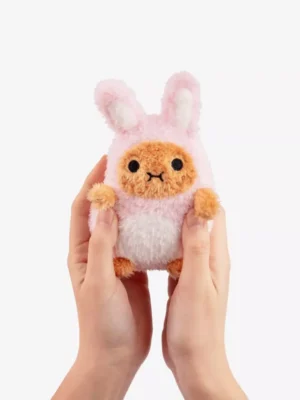 Noodoll Pink Rabbit Ricespud Mini Sitting Plush Toy 15cm