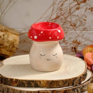 Ceramic Mushroom Wax Melt Burner with Smiley Face